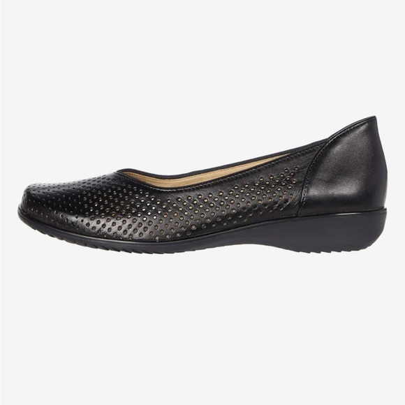 New Ara Black Leather Avril Slip-On Ballet Flats sz 7.5 - Picture 1 of 16
